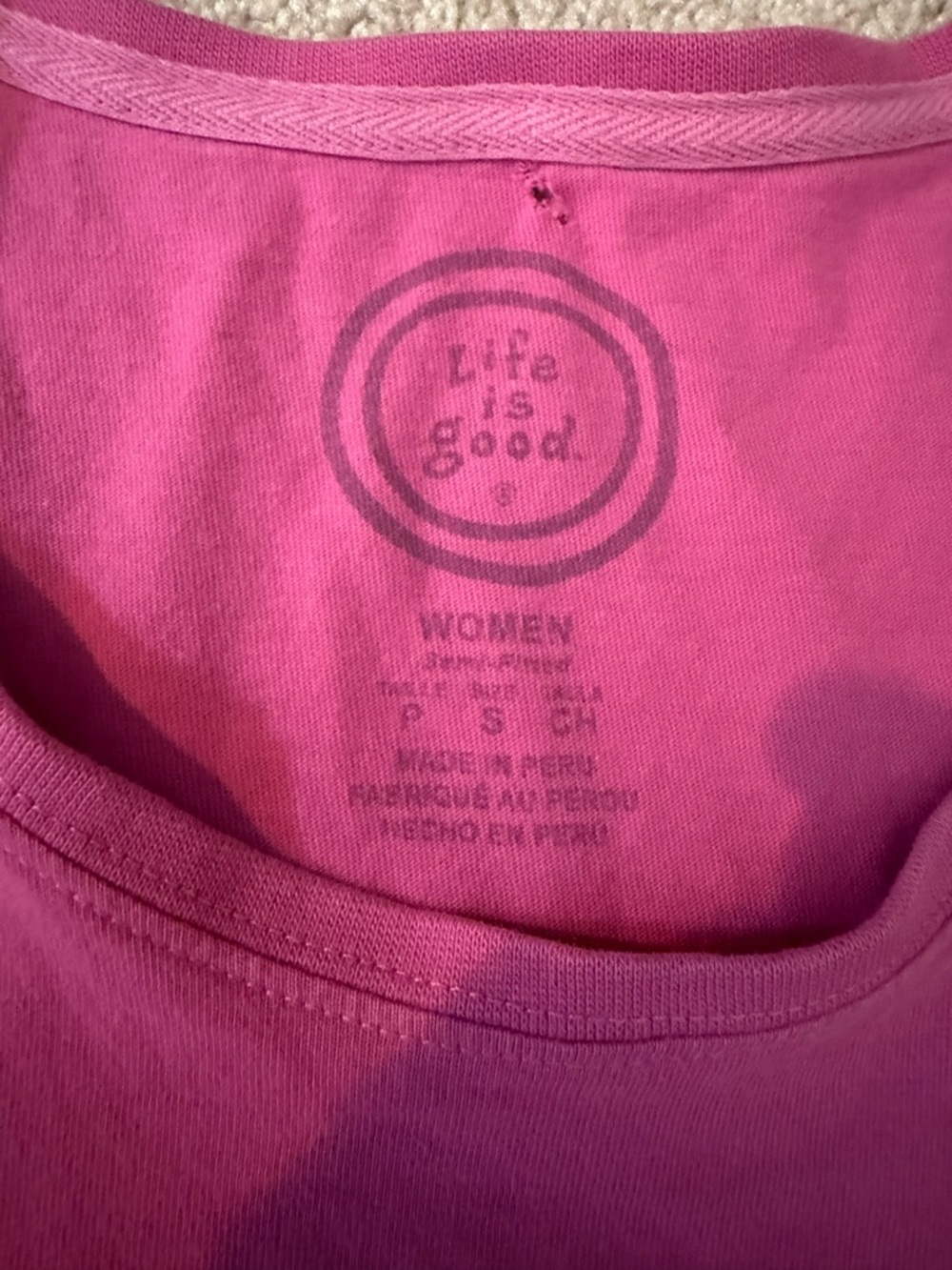 Life is Good Women's Pink Tank Top - Sea Shell Graphic blue shell Size Small Y2K - Picture 5 of 8